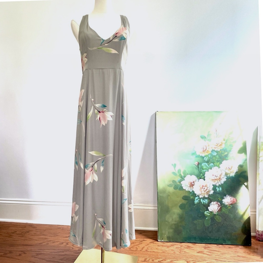 Show Me Your Mumu Floral Maxi Open Back Dress Large Bridesmaid Romantic‎ Wedding